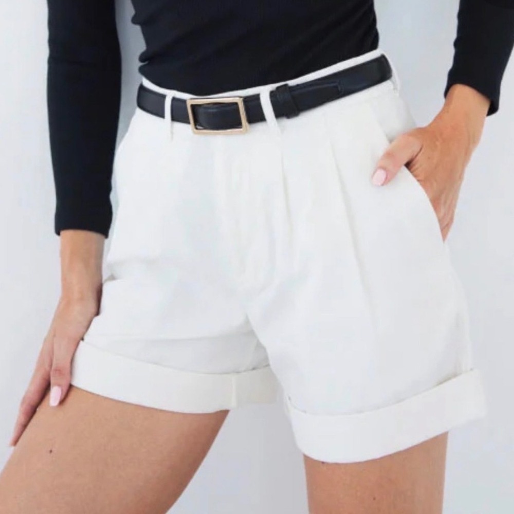 AYR The Barcelona Shorts Twill Pleated Basmati White Tennis Preppy Golf | Sz 12